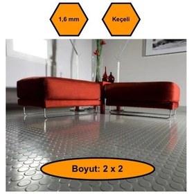 Resim Gri Paralı Muşamba , Zemin Örtüsü, Kaymaz Özellikli Zemin Paspası, 2x2 Metre 