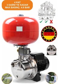 Resim Böhrer Bakır 4 Kat 4 Daire 1hp Otomatik Aç Kapa 24l Yatay Hidrofor Tank 