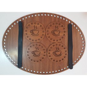 Resim Ahşap Tepsi Örgü Kiti 40x30 
