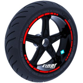 Resim Moto GP Stili Bayrak Kırmızı Jant Şeridi Sticker Çınar Extreme 