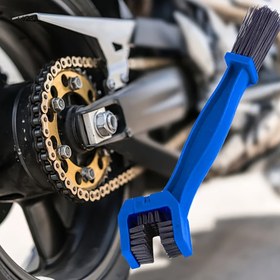 Resim Mavi Motosiklet Zinciri Temizleyici Fırça - Dayanıklı PVC Bisiklet Zinciri Temizleme Aracı, MTB ve Tek Hız Bisikletler için Tüylü Süpürge, Etkili Kir Giderme, Bisiklet Bakımı, Şık Tasarım, Sağlam Kolu 
