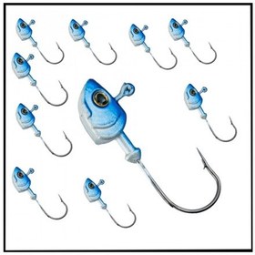 Resim Uyguna-yakala Mavi Beyaz - 8 Gr - Zoka - Kurşunlu Olta İğnesi - 10 Adet-ala.271 