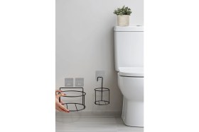 Resim Siyah Eko Magic Askılı Yuvarlak Mina 2'li Wc Kova ve Fırça Seti 