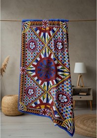 Resim Dijital Baskı Plaj Deniz Havlusu Modern Desenli Peştamal 80x160 Cm Hvl0067 Renkli 
