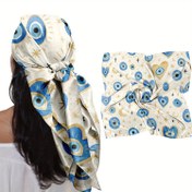 Resim 1 Adet Ekstra Büyük 88.9cm Türk/Mısır Esintili Mavi & Altın Renkli Eşarp - Hepsi Bir Arada Saç Bandı, Boyun Atkısı, Şal - Kadınlar ve Erkekler için Yumuşak Akıcı Kumaş - Bej//Mavi/Altın/Siyah/Beyaz/Gri- Seyahat, Partiler, Günlük Kullanım - Her Zaman Çok Amaçlı Baş örtüsü - Kültürel Etkinlikler ve Boho Tarzı İçin Ideal İdeal hediye El yıkama Uygulamasına Sahip Dayanıklı Tasarım Çoklu Renk Seçenekleri ile mevcut, kadınlar için eşarplar, bandana baş atkısı, şallar ve sarılmalar, 