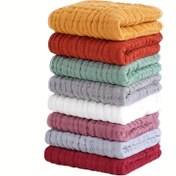 Resim 4 Adet Yumuşak & Nefes Alabilen Pamuk Havlular - Hafif, Hızlı Kuruyan, Altı Katmanlı Gazlı Bez Banyo, Yüz, Spor Salonu & Spa İçin - Çeşitli Renkler (Turuncu, Kırmızı, Mavi, Yeşil, Gri, Beyaz) - Ev & Seyahat İçin İdeal, Banyo Havluları 