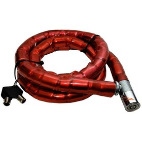 Resim Motor Bisiklet Kilidi 150cm Pvc Kaplı Motor Kilidi Kalın 2 Anahtar Çelik Halat Kırmzı 