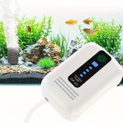 Resim Metal Çıkışı ile Sessiz 2.5W Akvaryum Hava Pompası, 40 GPH, 454.25 L Kapasiteli, Otomatik Çalışma, Ultra-Sessiz Köpükler, Şarj Edilebilir Lityum Pil, Kolay Montaj, Ev Akvaryumları için İdeal, Sessiz Balık Tankı Pompası | Modern Estetik | Dayanıklı İnşaat, Balık Tankı Pompası 