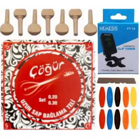Resim Çöğür 0.20 Uzun Sap Bağlama Teli 5'Li Ekonomik Set 