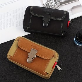 Resim Dayanıklı Naylon Erkek Cüzdanı & Telefon Kılıfı, Suni Deri Kemer Döngüsü ile - Çok Fonksiyonlu, Şık Tasarım Siyah veya Zeytin Yeşili, Günlük Kullanım için Güvenli Çıtçıt Kapatma 