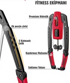 Resim Twister Kol Omuz Gögüs Egzersiz Aleti 10-200 Kg Ayarlanabilir Kırmızı Fitness Ekipmanı Kırmızı - Siyah 