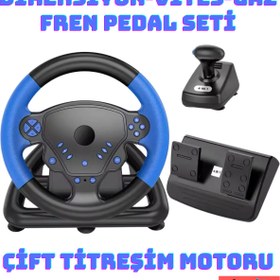 Resim beboncool Ps4/Ps3/Android/PC Uyumlu 135 Derece Çift Titreşim Motorlu Direksiyon Seti 