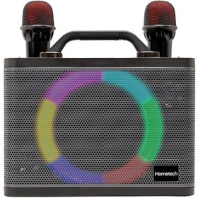 Resim Hometech Ht-202 Mikrofonlu Karaoke Hoparlörü Siyah 