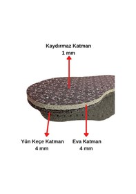 Resim İpekbazaar Eva - Yün Keçe Hobi Örgü Panduf Patik Tabanı Kaydırmaz - 12 Çift 