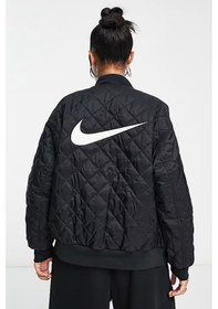 Resim Nike Reversible Synthetic Fill Versity Loose Fit Bomber Jacket Kadın Çift Taraflı Bol Kesim Ceket Siyah 