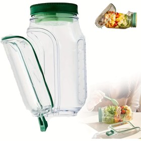 Resim Salata kutusu, salata kavanozu, sebze kavanozu, yan açılı Mason kavanoz salata kutusu, aile, açık hava, seyahat ve toplantılar için uygun yan açılı kutu, Piknik Gereçleri,Taşınabilir Konteyner,Kompakt Tasarım,Sızdırmaz Kapak,Yeniden Kullanılabilir Kap,Açık Hava Tutkunları,Aile Yemekleri 