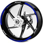 Resim Beyaz-Xmax-Yazılı-3-Parçalı-Reflektif -Mavi-Jant-Şeridi 