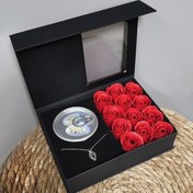 Resim Romantik Gül ve İstiridye İnci Kolye Seti 