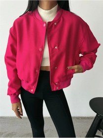 Resim Defymoda Bomber Mont Cyrus Kumaş - Fuşya Fuşya 