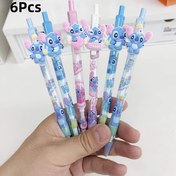 Resim 6 adet Stitch Otomatik Kalem - Pembe ve Mavi Karakterlerle Sevimli Karikatür Tasarımı, Hafif Plastik, 0.5mm Kurşun, Okul, Ofis, Mezuniyet, Doğum Günü ve Parti Hediyeleri için Mükemmel, Sevimli Kalemler, Ofis Malzemeleri, Canlı Tasarım, Dayanıklı Kalemler 