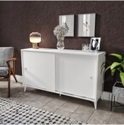Resim KZNMOB HOME Joker Çok Amaçlı Sürgülü Konsol Beyaz - Tamamı 1. Kalite Mdf 