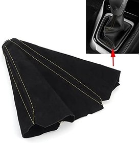 Resim Keenso Vites Topuzu Önyükleme Kapağı, Vites Kolu Toz Kapağı Önyükleme Körüğü Araç İç Süet Çoğu Araç Için Evrensel (B (sarı çizgi)) 