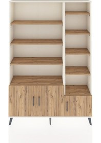 Resim Arges Dolap 10 Raflı 3 Kapaklı 132x30x195 Aytaşı-çam/çam Atlas Çam/atlas Çam 