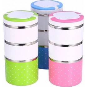 Resim Yemek Termosu 3Lü Tutacaklı Sefer Tası - Hiper 3 Katlı Yemek Term 