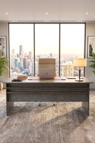 Resim Yurudesign Vista Ab Ofis Büro Masa Takımı Kahve-beton-antrasit Vs6-cga 