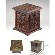Resim Tip Box Kutusu Kumbara Maraş Oyma Ahşap Antika Nostaljk Sandık Büyük Boy Ceviz Ahşap Dikey Kumbara Tip Box Kutusu 