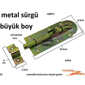 Resim Metal Sürgü Büyük Boy Boy Karşılıklı Emniyet Kilidi Duble Boy 