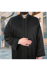 Resim İkranur Lüks Gazze İmam Cübbesi Siyah 