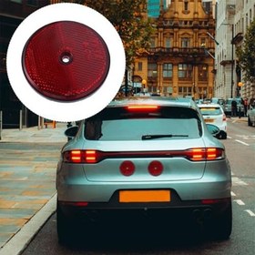 Resim Yansıtıcı Güvenlik Kırmızı Yuvarlak 72mm Dia Vida Ile Posta Kutuları Driveway Tünelleri (a) 