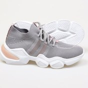 Resim Gri-Pudra Triko Kadın Spor Ayakkabı 