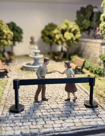 Resim aysluka Minyatür Şerit Bariyer 6x2 cm Siyah 10 Adet, Minyatür Müze Sergi Bariyeri Diorama Objeleri, Mimari Maket Malzemeleri 