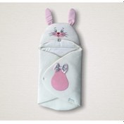 Resim Bebek Kundağı Kız Bebek Dış Kundak Battaniyesi Hastane Çıkışı Tavşan Kulaklı Kundak Ekru 