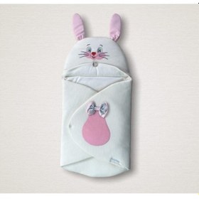 Resim Bebek Kundağı Kız Bebek Dış Kundak Battaniyesi Hastane Çıkışı Tavşan Kulaklı Kundak Ekru 