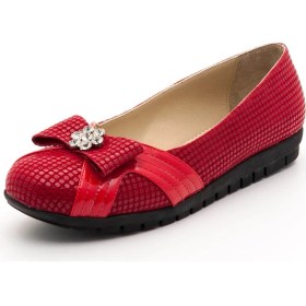 Resim Costo Shoes 18539 Kirmizi Damla Baskı Büyük Numara Babet 