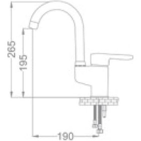 Resim Gms Omega Mix Kuğu Lavabo Bataryası Omg101 