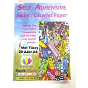 Resim Emek Bilişim Inkjet ve Laser Yazıcı Uyumlu A4 Sticker Güçlü Yapışkanlı Etiket Kağıdı Mat Yüzeyli 120GSM 