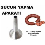 Resim Manuel Kıyma Makinelerine Uygun Alüminyum Sucuk Hunisi No-10-12 