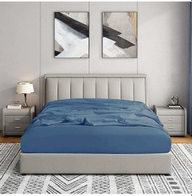 Resim Soley Jersey %100 Pamuk Çift Kişilik 140 X 200 Lastikli Çarşaf İndigo Mavi 