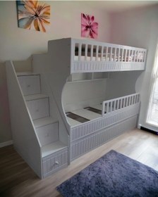 Resim Zaragoza Tamamı Mdf Lake Boyalı Yavrulu 3 Lü Ranza B 