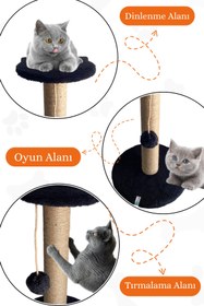 Resim Nursoft Stepli Kedi Tırmalama Tahtası Siyah 