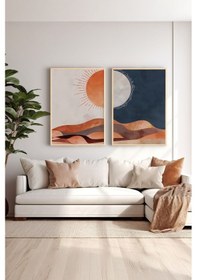 Resim 2 Parça Gerçek Ahşap Renkli Çerçeveli Tablo Seti - Model 22 - Ersy2lımodel22 