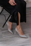 Resim Paprica Gri Deri Stiletto 
