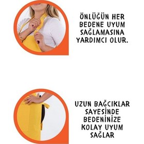 Resim Star Ayar Askılı Havlulu Mutfak Önlüğü Seti Havlulu Önlük Sarı-sarı 