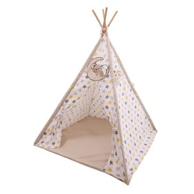 Resim Yıldız Desenli Çocuk Oyun Çadırı, Kızıldereli Çadırı - Gri 