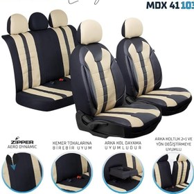 Resim Fresh Start Bmw 3 Serisi 328 Uyumlu Lüx Deri Detaylı Oto Koltuk Kılıfı Ön Arka Takım Vista Serisi Siyah Bej Fs 