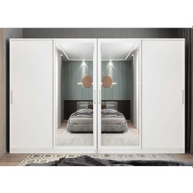 Resim Albero Sürgülü Çekmeceli Gardırop Dolap Byz 360 Cm Montaj Dahil 